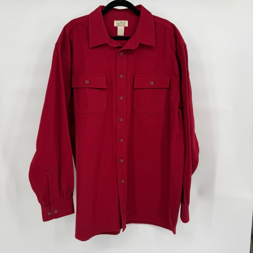L.L. Bean Chamois Cloth Shirt XXL Tall Heavyweight Cotton‎ Button Front Workwear